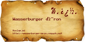 Wasserburger Áron névjegykártya