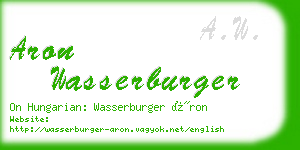 aron wasserburger business card